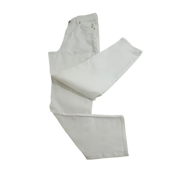 American Eagle Women’s White Jeans 8 Regular Ankle Tapered Stretch Mom Jean Logo - Picture 3 of 16